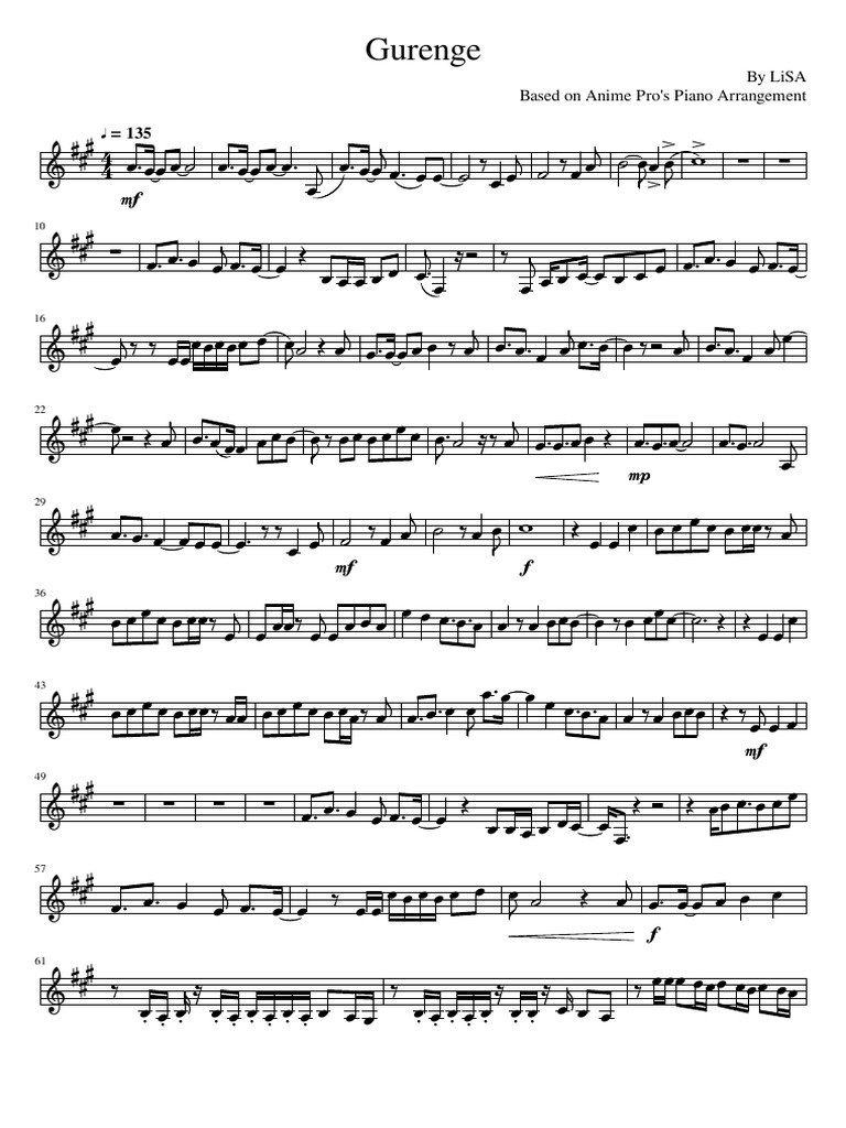 Gurenge - Clarinet | PDF