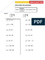 Resolucion de Ecuaciones para Tercer Grado de Primaria