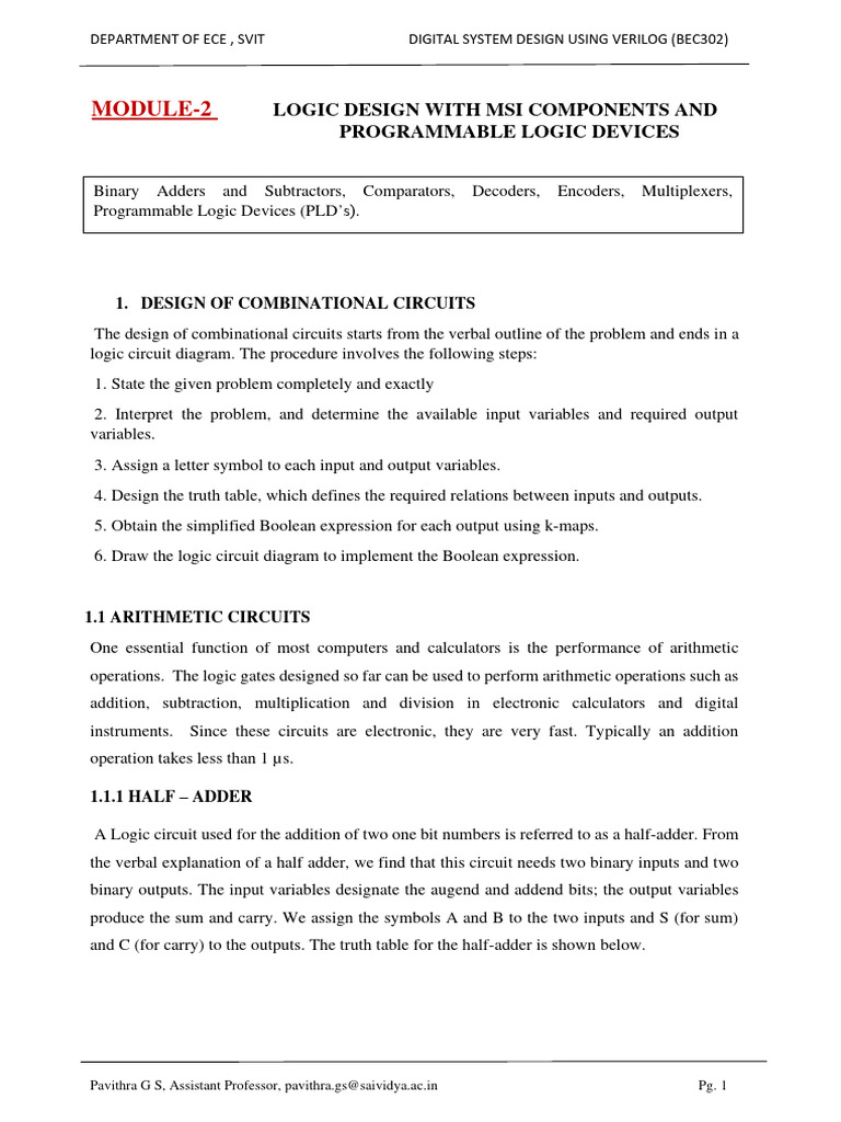 Combinational Circuit Design in Verilog | PDF | Field Programmable Gate ...