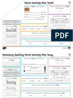 Year 3 and 4 Statutory Spelling Words Activity Mat Pack 3