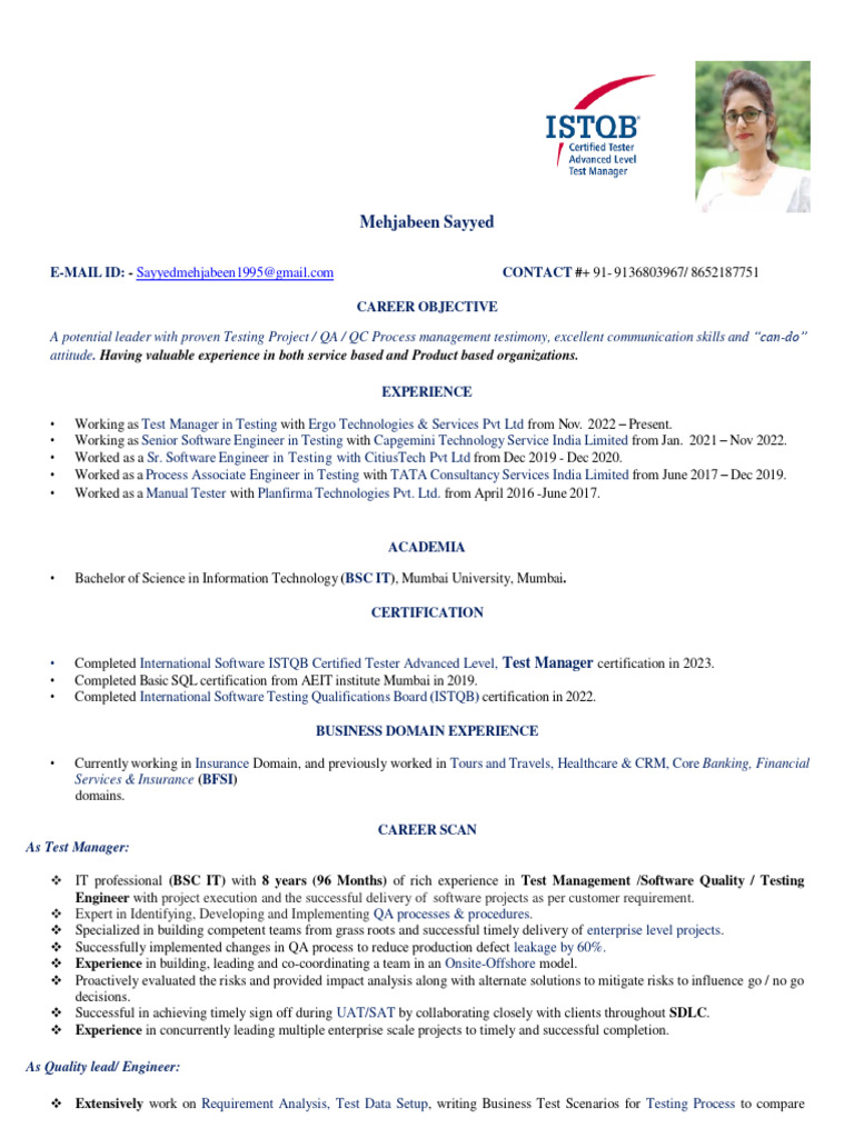 Test Manager with ETL Expertise | PDF | Software Testing | Software ...