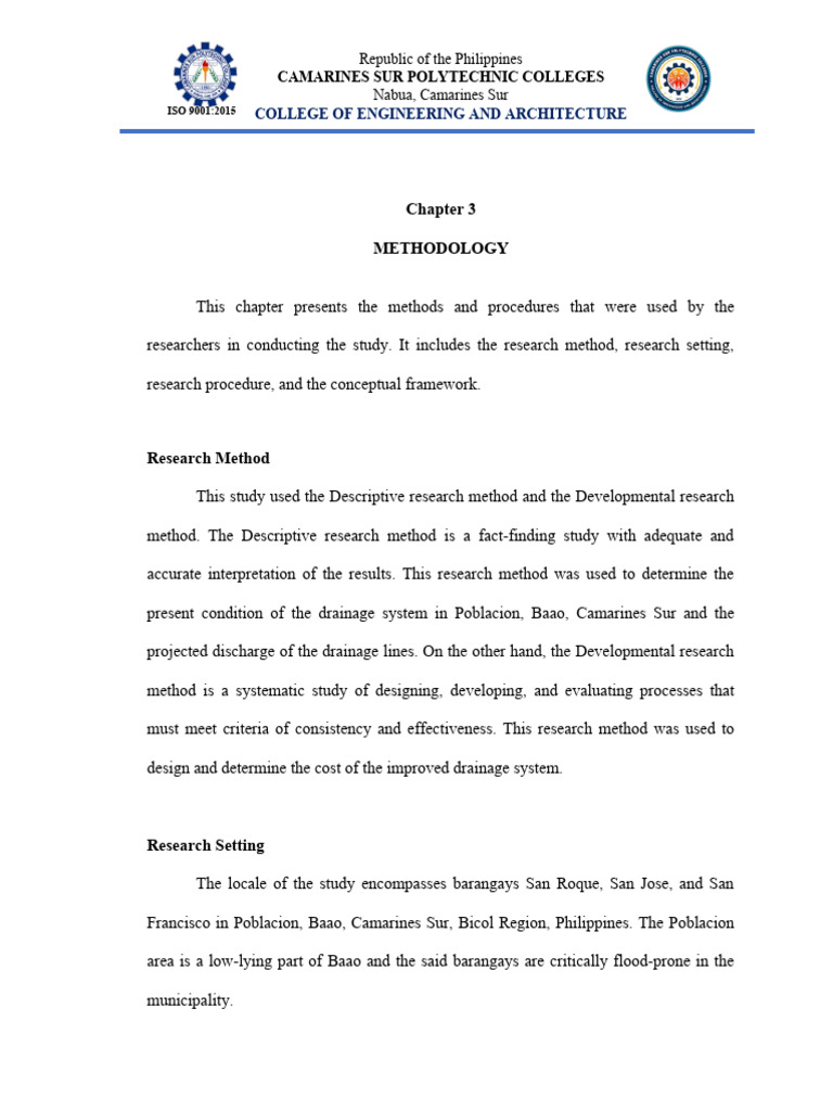 Drainage System Study in Baao, Camarines Sur | PDF | Discharge ...