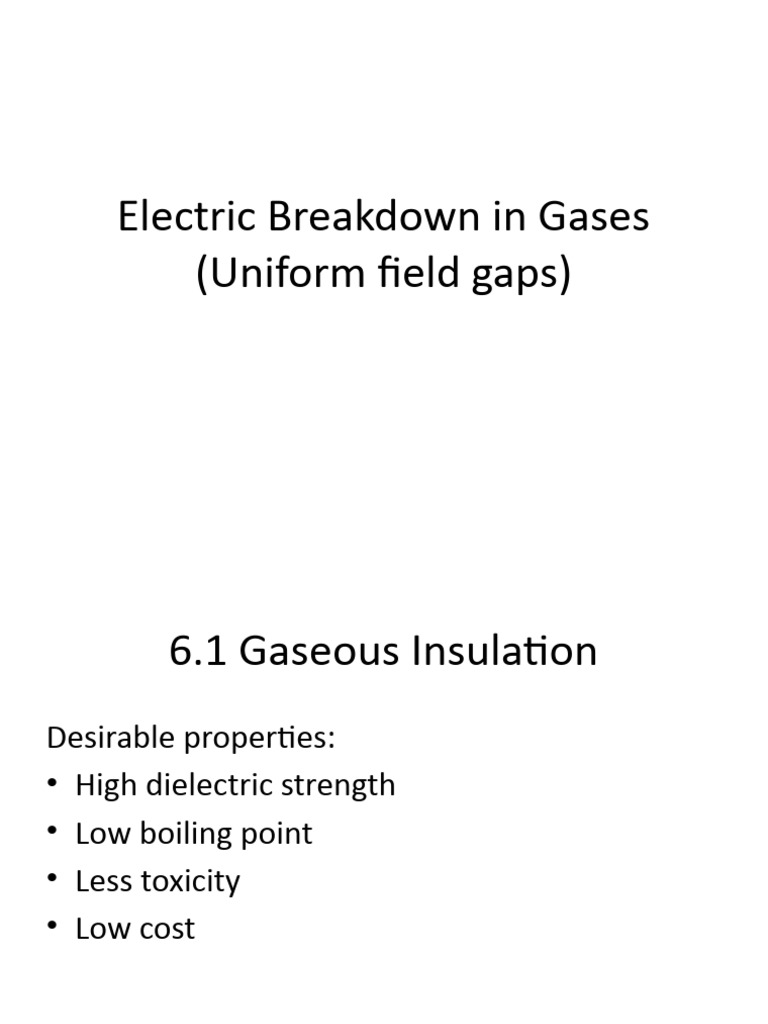 Lec. 2 Breakdown in Gases | PDF | Electrical Breakdown | Electron
