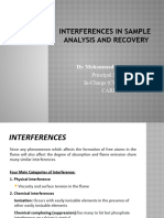 Interferences in Sample Analysis and Recovery