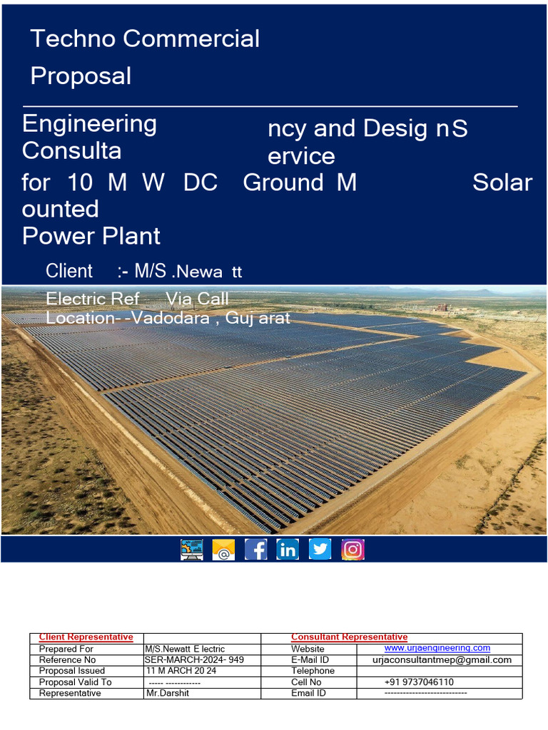 10 MW Ground Mounted Solar Proposal | PDF | Photovoltaics ...