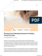 (Panduan) Cara Membuat Kuesioner Penelitian, Format & Contoh