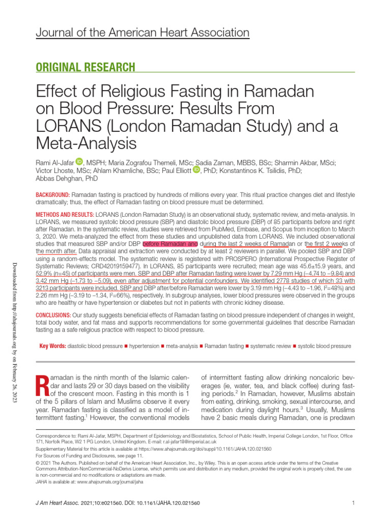 ramadan fast high blood pressure