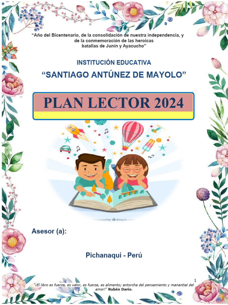 Plan Lector 2024 para Primaria en Perú | PDF | Comprensión lectora ...