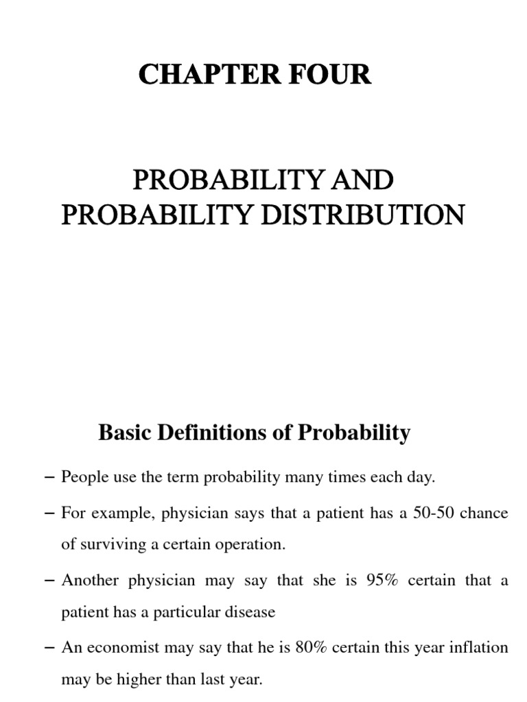 Basic Stat Chapter 4 Probability & Probability Distribution | PDF ...