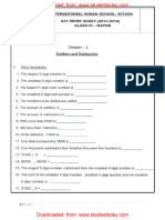 CBSE Class 4 Maths Revision Worksheet (123) - Addition and Subtraction