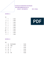 MID-TERM, MATHS, CLASS-VI - 3 - Marking Scheme