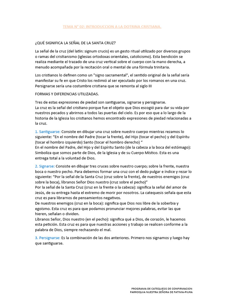 Tema 2 Dotrina Cristiana | PDF | Adoración Cristiana Y Liturgia