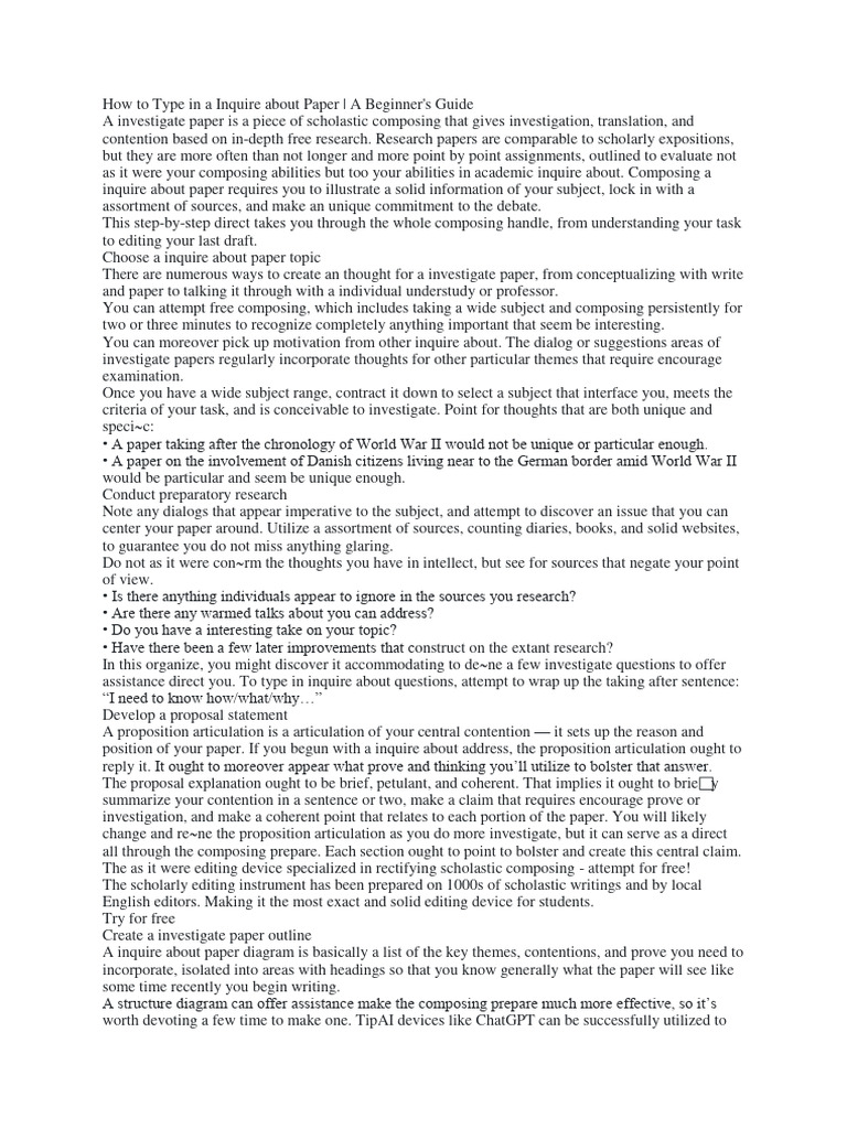 How To Type in A Inquire About Paper | PDF | Thought | Citation
