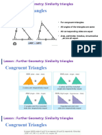 Congruent Triangles: Lesson: Further Geometry: Similarity Triangles