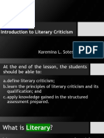 Lesson 1. Introduction To Literary Criticism