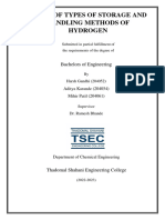 Study of Types of Storage and Handling Methods of Hydrogen 