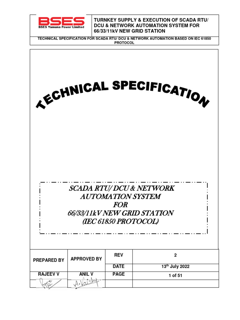 SCADA RTU/DCU System Specs for Grid Station | PDF | Scada | Computer ...