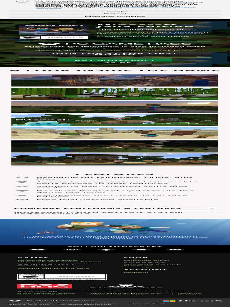 Minecraft Java Edition Minecraft | PDF | Minecraft | Http Cookie