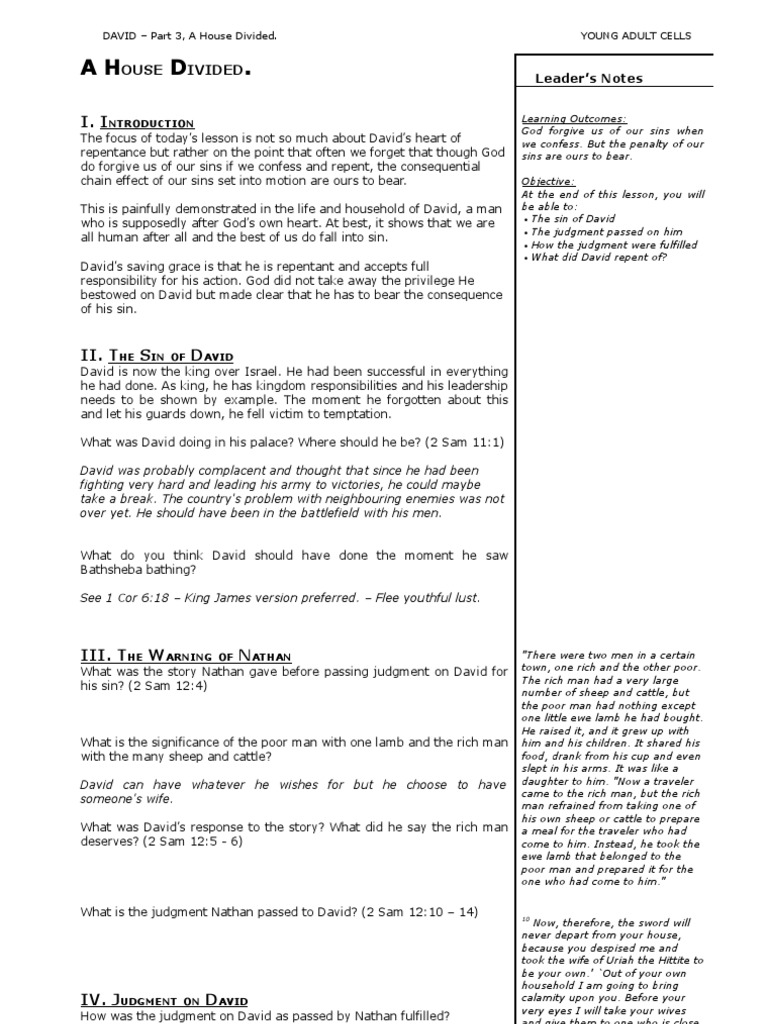 David's Sin and Consequences Explained | PDF