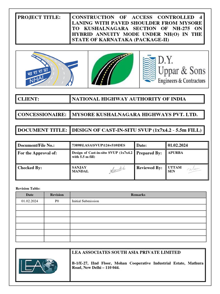SVUP Design for NH-275 Project | PDF | Young's Modulus | Stress (Mechanics)