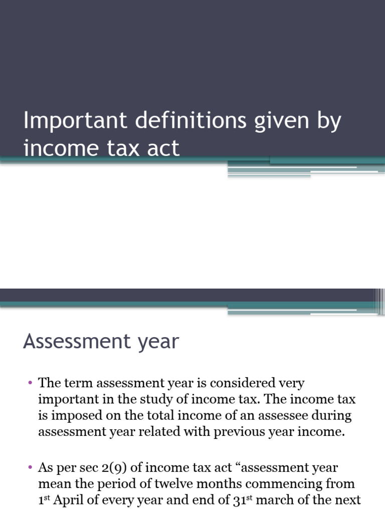 Key Income Tax Definitions Explained | PDF | Income Tax | Income