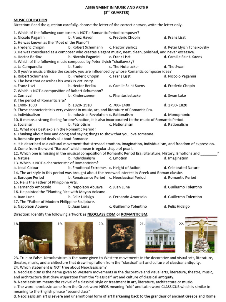 Third Periodical Test - Grade 9 | PDF | Romanticism | First Aid