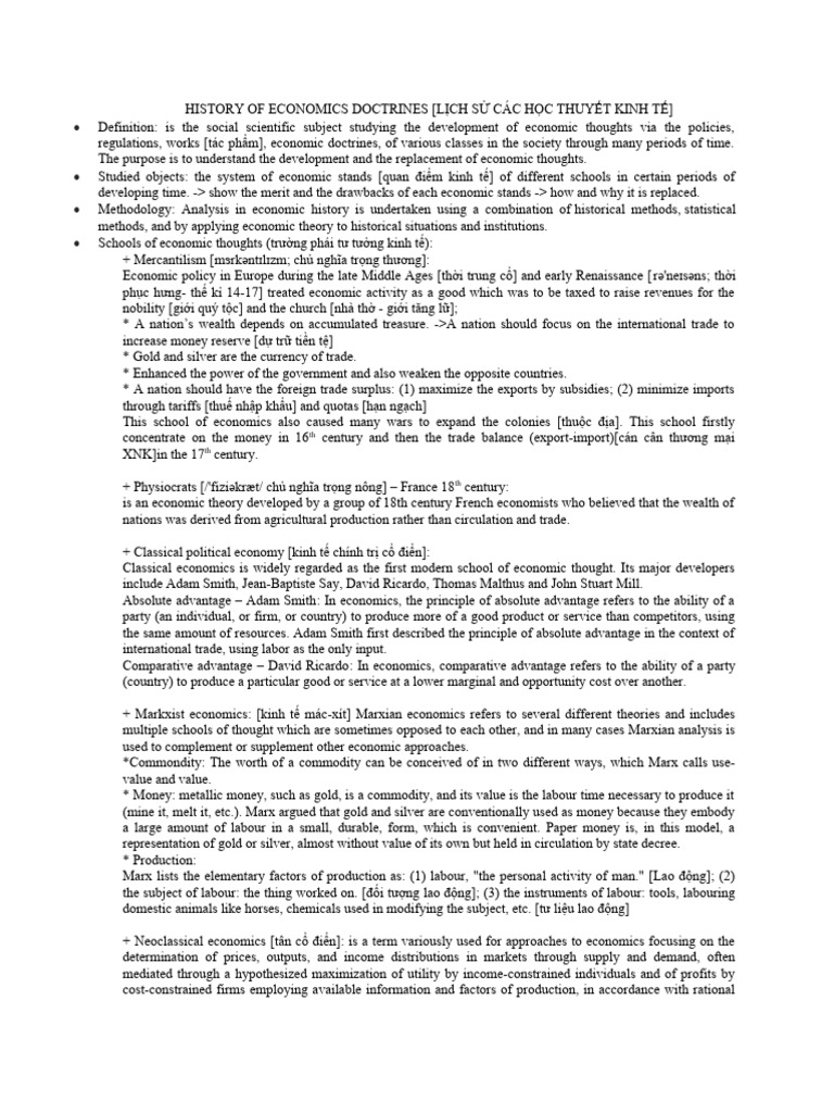 Overview of Economic Doctrines | PDF | Economics | Neoclassical Economics