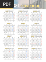 (홍지다이어리) 2024년 3-12월 연간달력 (연노랑 (월) )