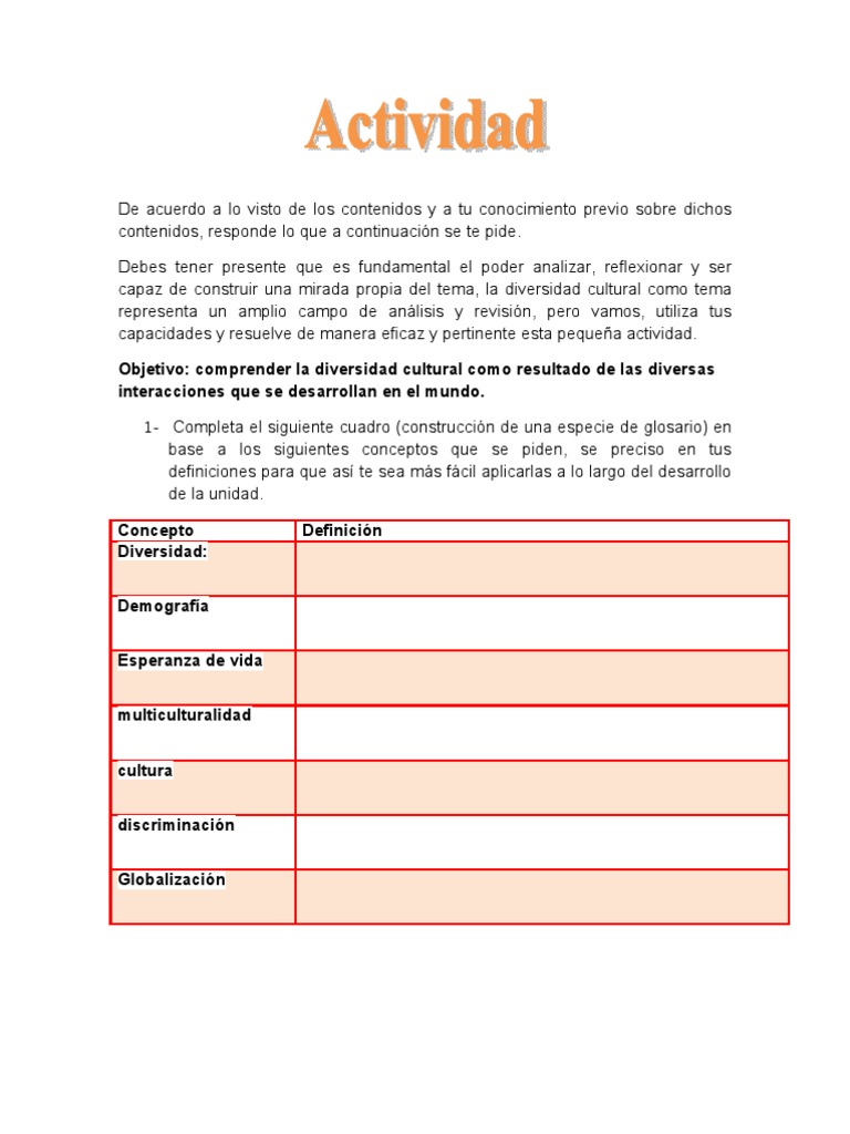 Actividades de Diversidad Cultural para Primaria | PDF