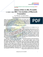 FPGA Simulation of Byte To Bit, Preamble Trailer and HEC Gen Modules of Bluetooth Transmitter