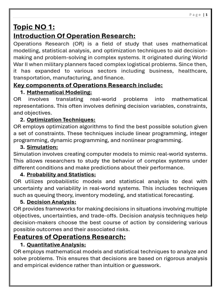 Operation Research by AD | PDF | Mathematical Optimization | Linear ...