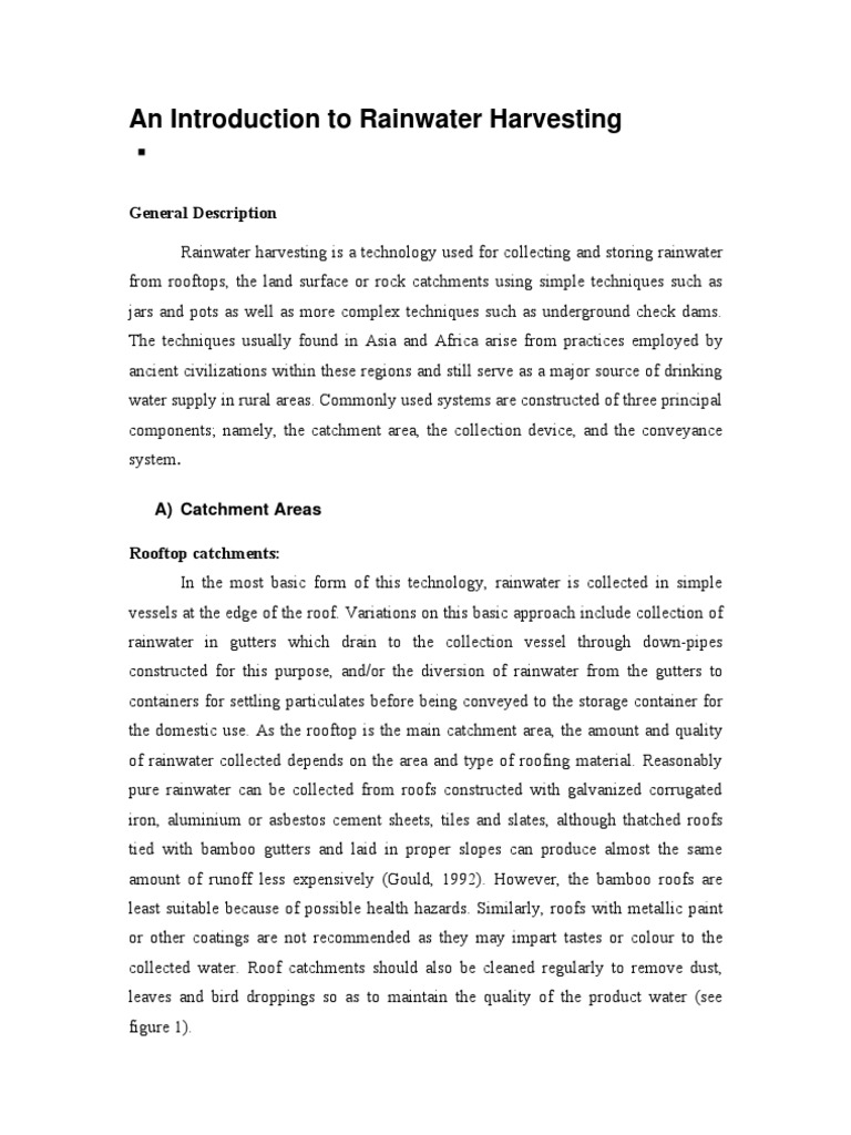 Introduction to Rainwater Harvesting | PDF | Water Resources | Surface ...