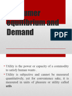 Consumer Equilibrium and Demand