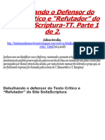 Debulhando Defensor Texto Critico E Refutador Site SolaScriptura TT.1.J.Serafim