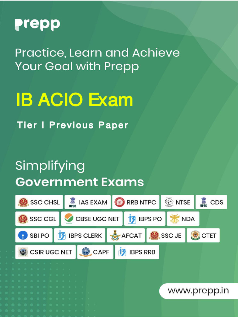 Ib Acio: Tier I Previous Paper | PDF