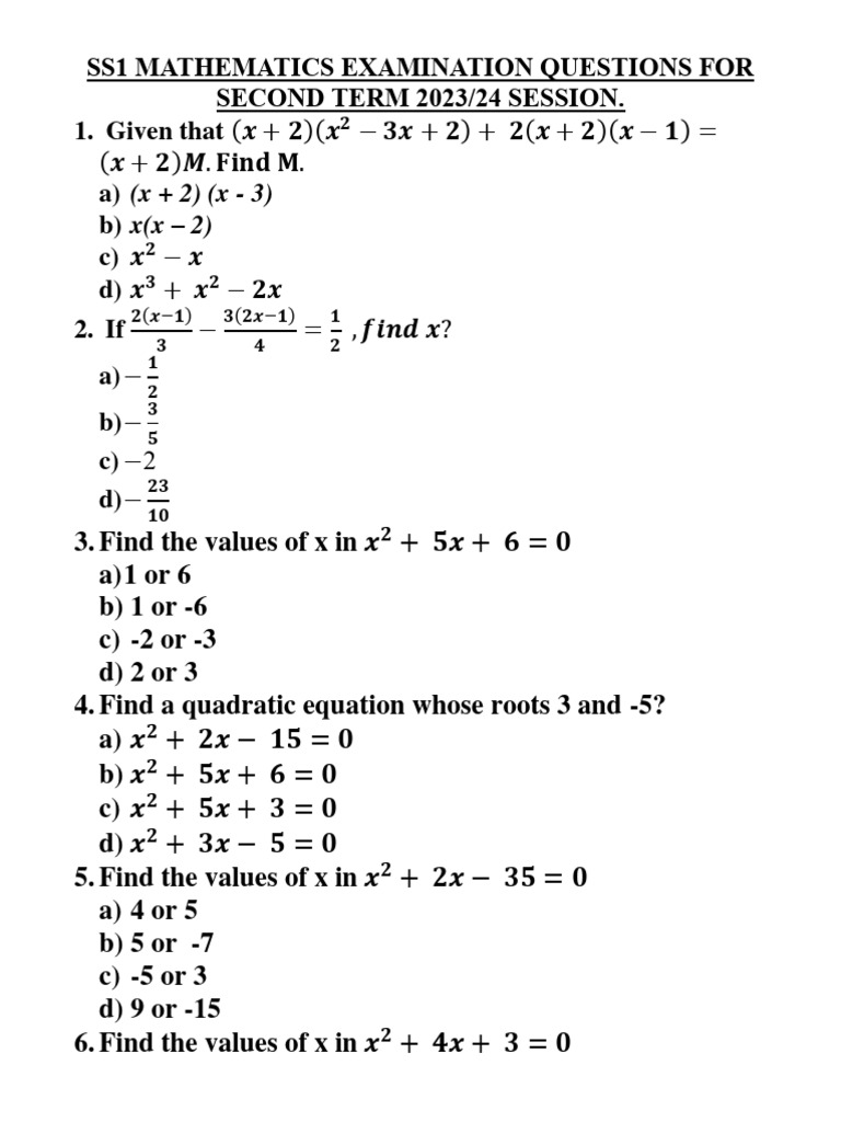 New General Mathematics For Ss2