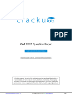 CAT 2007 Question Paper by Cracku