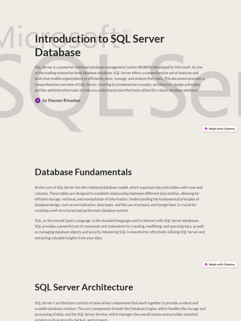 SQL Server | PDF | Relational Database | Microsoft Sql Server
