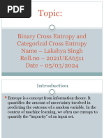 Binary Cross Entropy and Categorical Cross Entropy