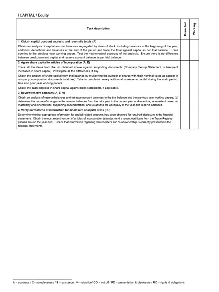 Capital Account Analysis and Verification | PDF | Equity (Finance ...