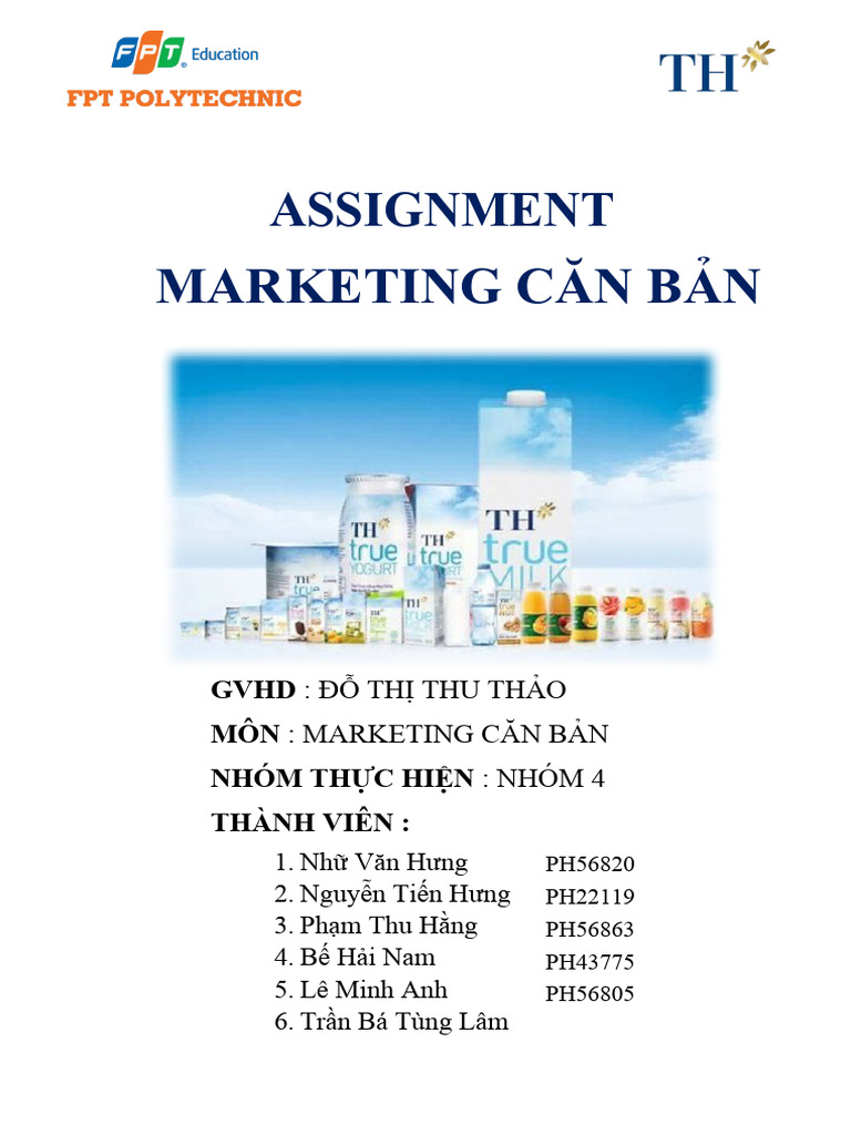 ASM Tìm hiểu về doanh nghiệp TH True Milk Group4 - DOM101 | PDF