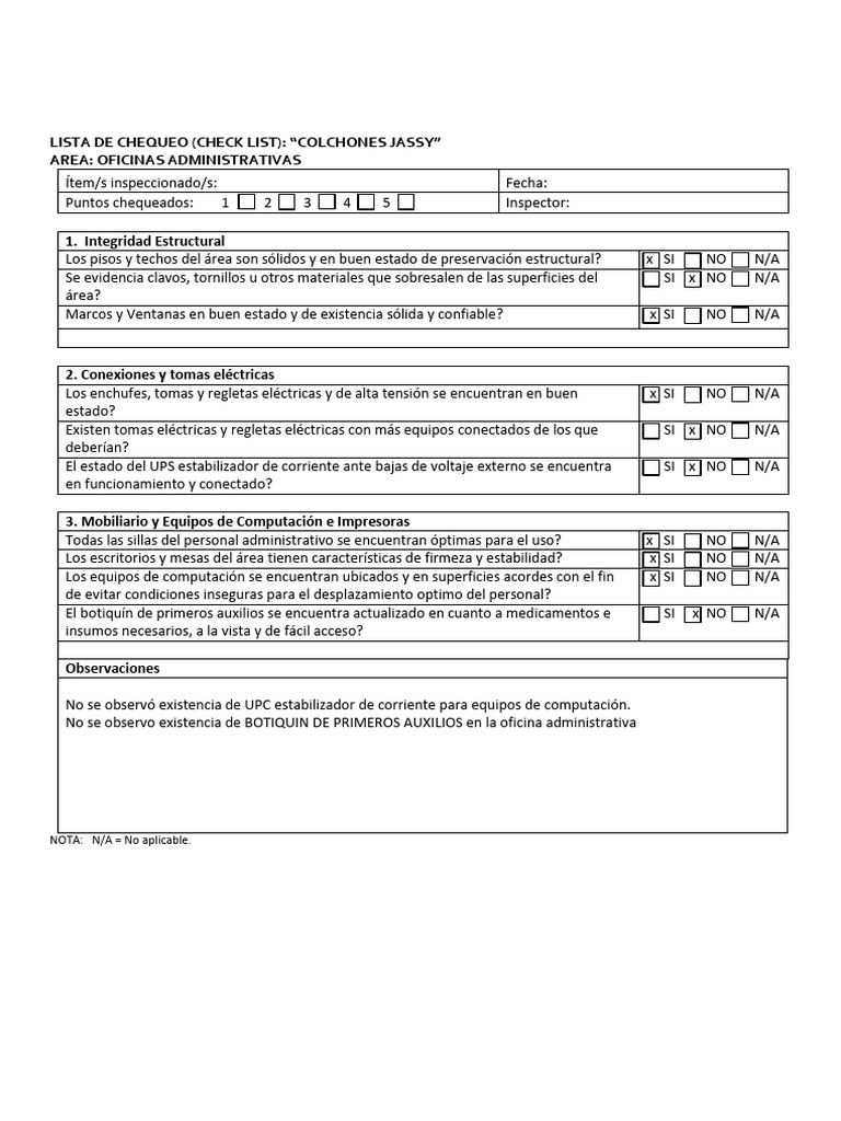 Check List Plan de Cont. | PDF | ruido