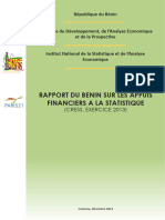 Rapport Du Benin Sur Les Appuis Financiers A La Statistique
