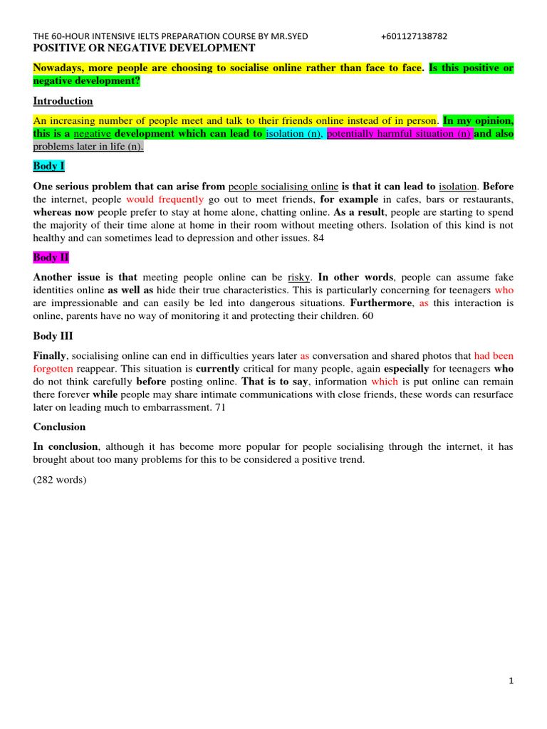 Positive Negative Development | PDF | Adverb | Adjective