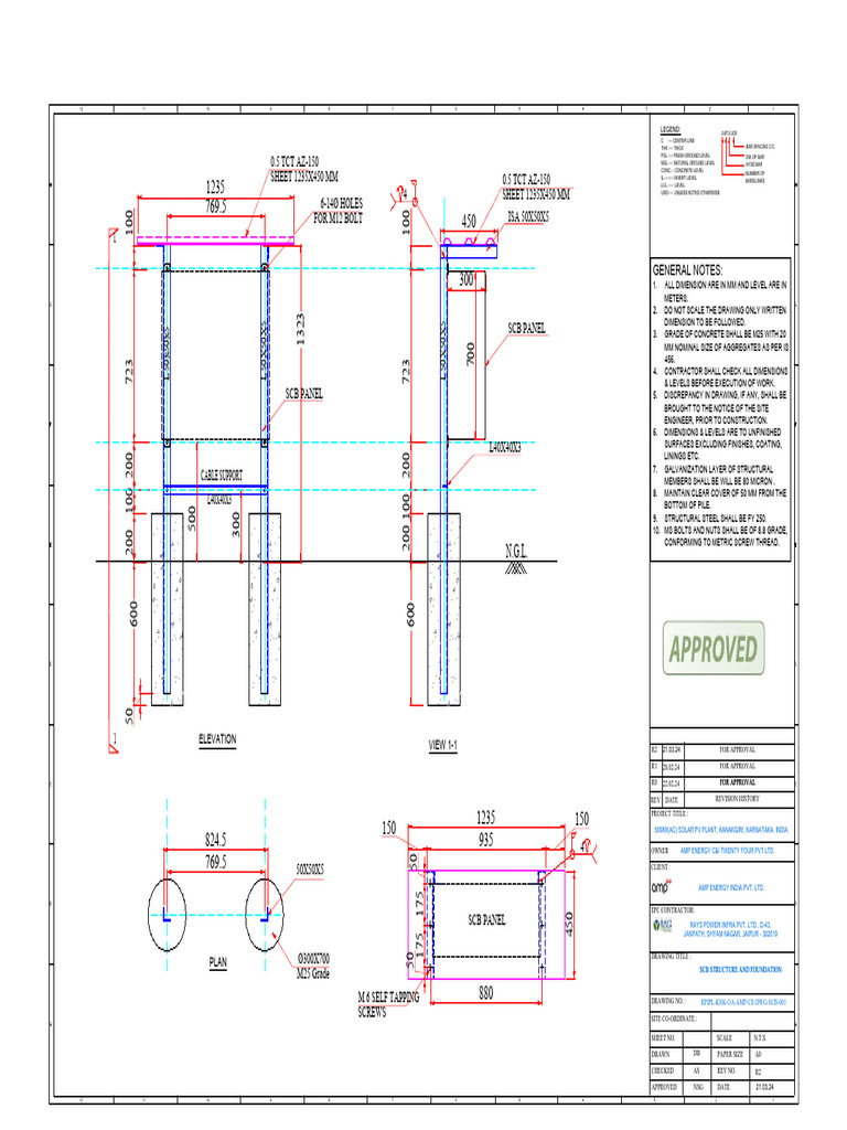 SCB Structure and Foundation Details | PDF | Screw | Metalworking