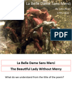LA BELLE DAME SAN MERCI. LESSON 2