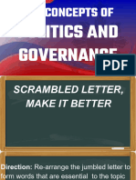 Lesson 1. The Concepts of Politics Governance
