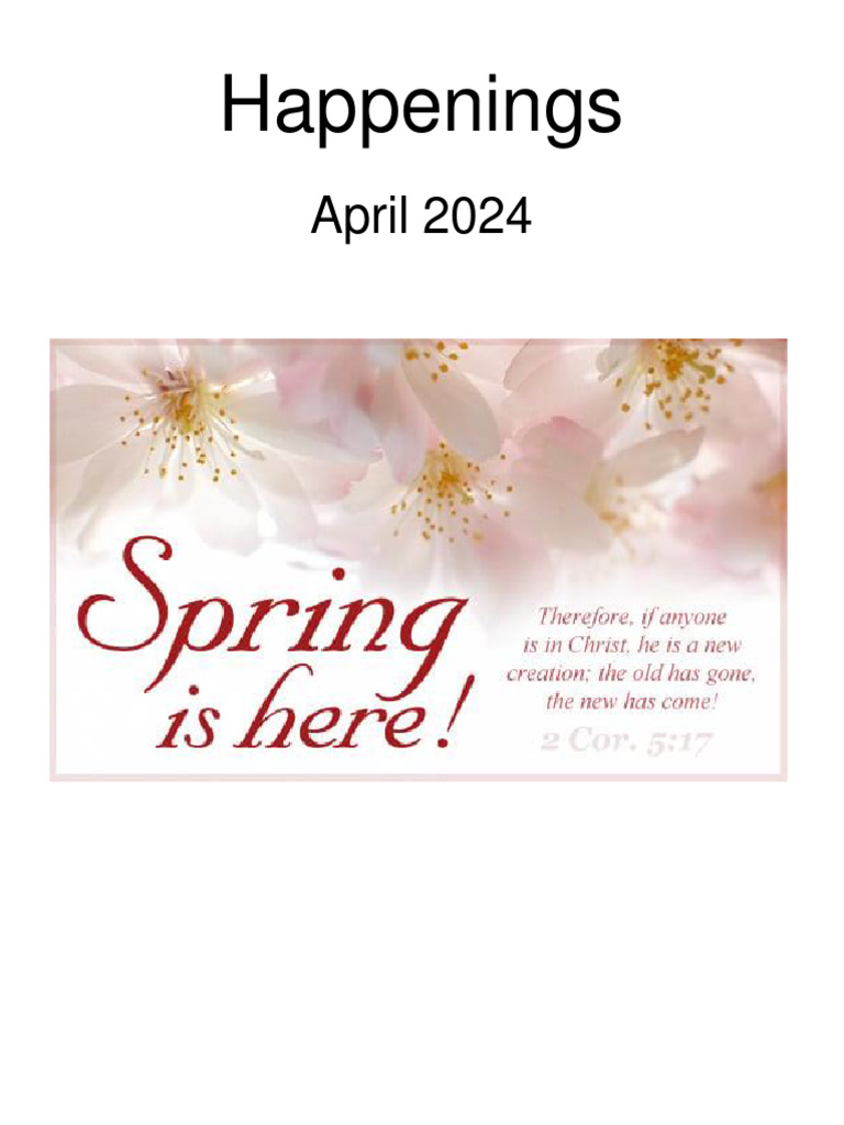 April Happenings | Download Free PDF | Theology | Religious Belief And ...