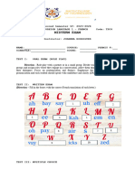 Midterm Exam Test Sheet