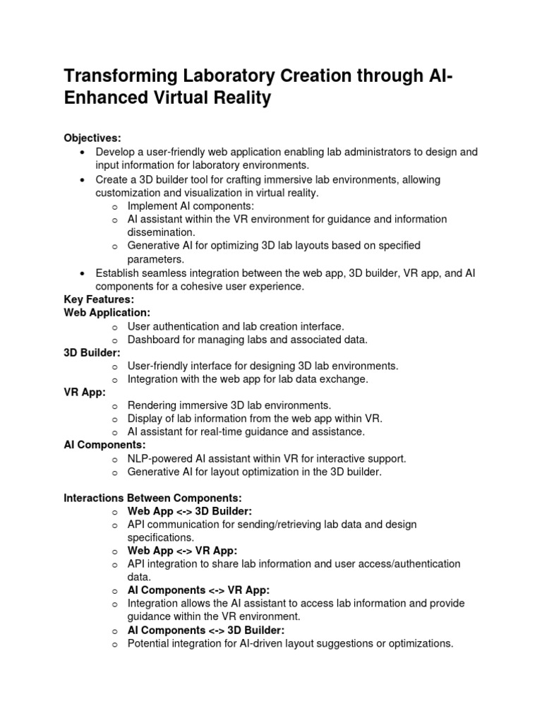 Transforming Laboratory Creation Through AI-Enhanced Virtual | PDF ...